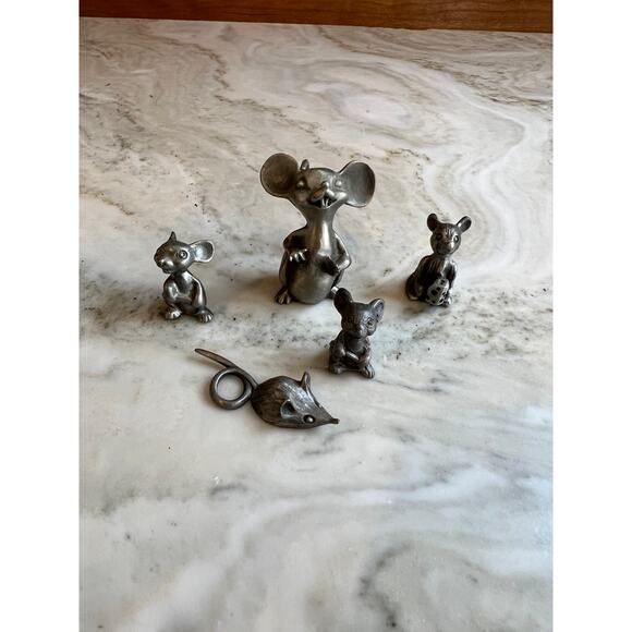 Lot of vintage pewter Mouse figurines figures - Picture 2 of 10